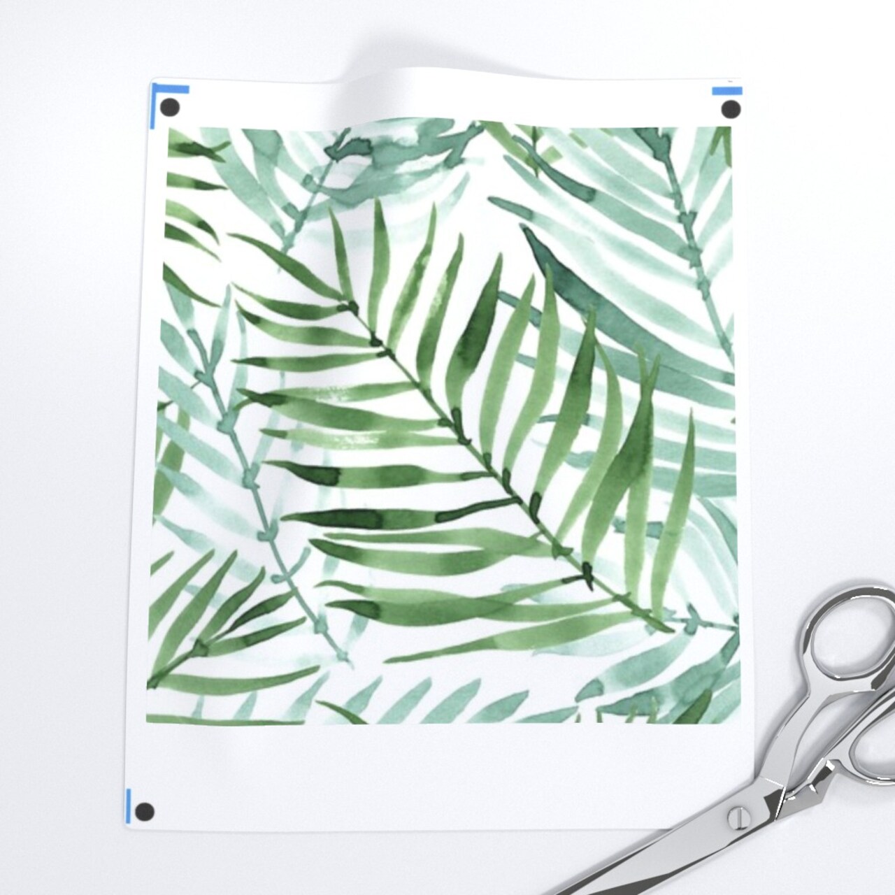 Watercolor Tropical Palm Leaf Green Jungle Exotic Plant Custom Pre-pasted Wallpaper by Spoonflower Pre-Pasted Wallpaper 2FT Wide